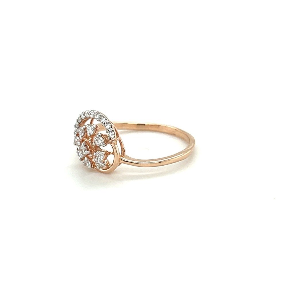 14k Rose Gold Diamond Cluster Twist Ring in VVS EF Quality