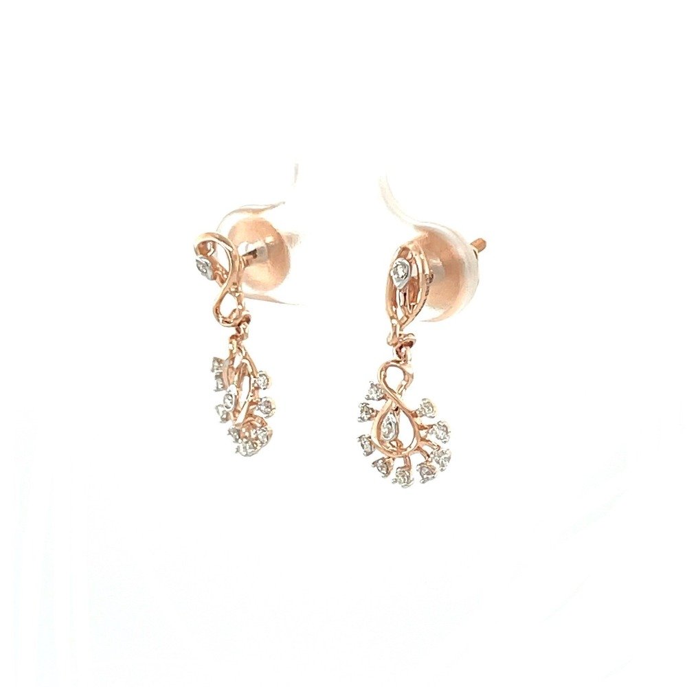 Pendaison Earring Top in 0.20 carats Diamond and 14k Rose Gold