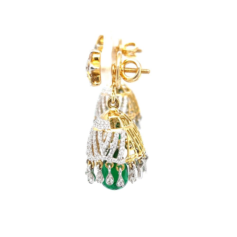 Jumkas for Special Occasions with Green Stone 6TOP184