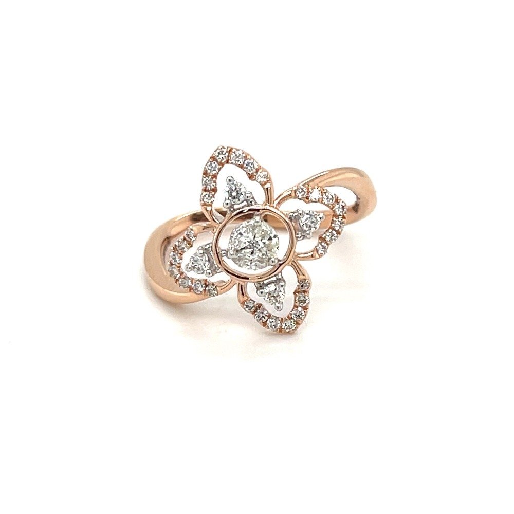 Royale Collection 18k Rose Gold Cluster Ring for Women