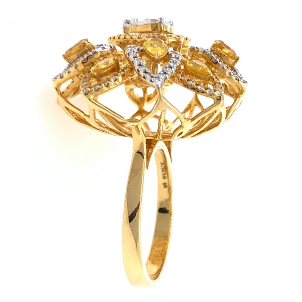 18kt / 750 yellow gold cocktail diamond ring for ladies 8lr228