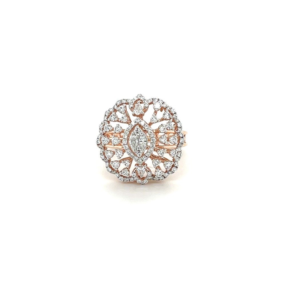 Rose gold and diamond statement rin...