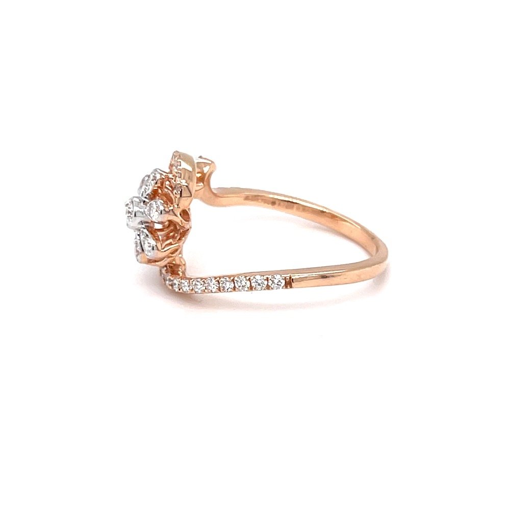 Designer floral diamond ring in pave setting and microsetting