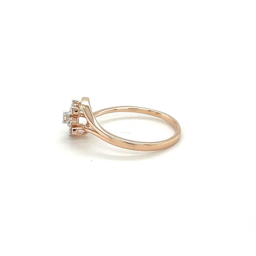 Dazzling Diamond Blossom Ring with 14k Rose Gold Band