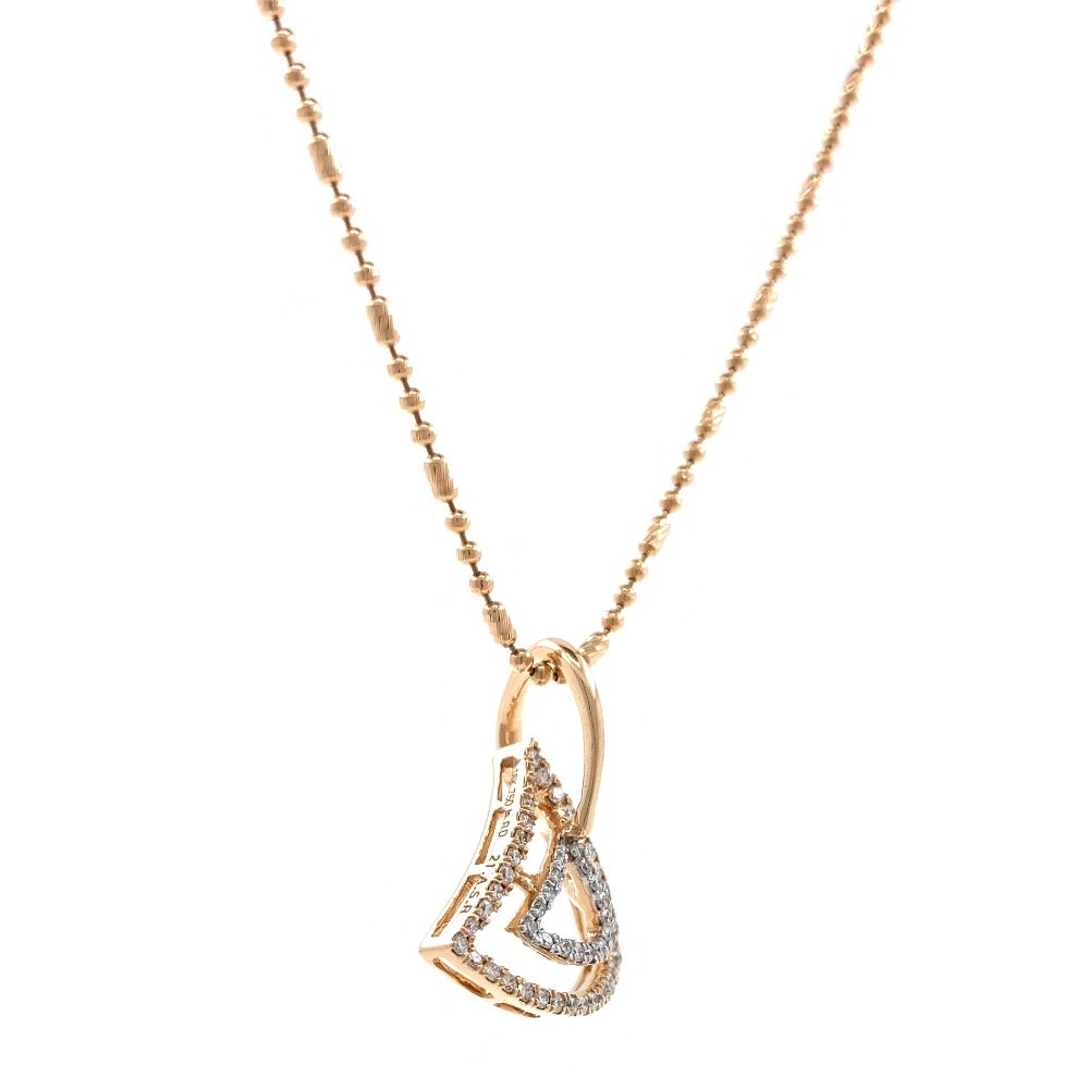 Bonita Pie Shaped Diamond Pendant In 18k Rose Gold 9SHP43