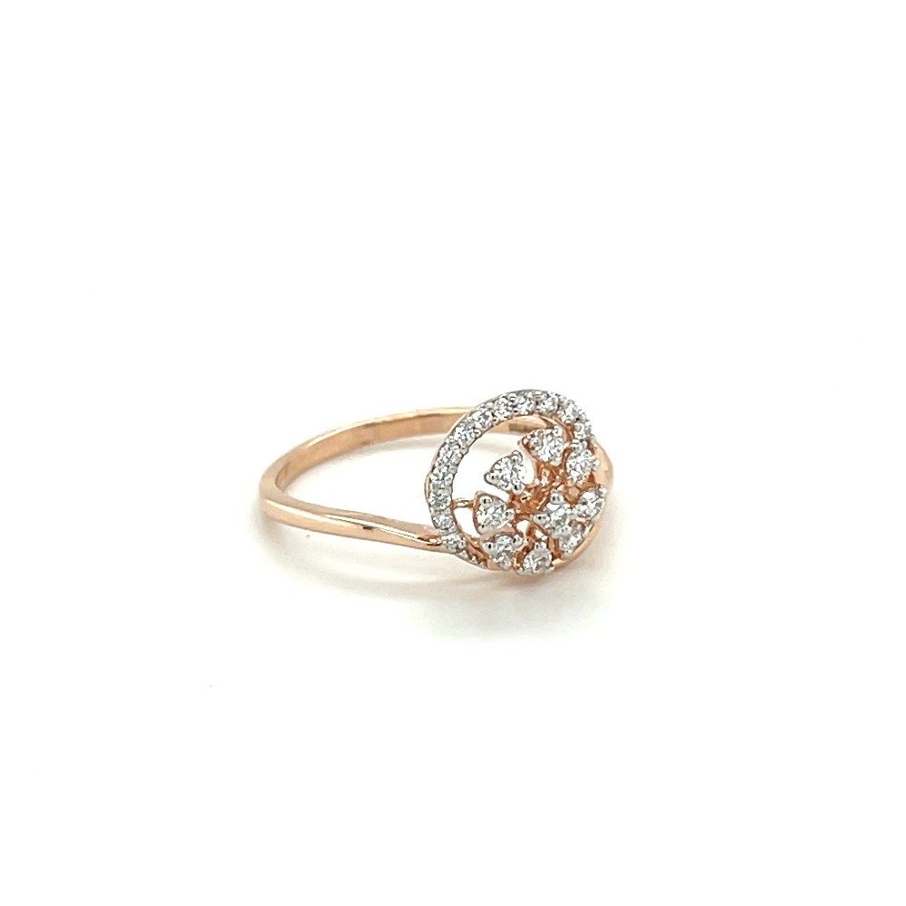 14k Rose Gold Diamond Cluster Twist Ring in VVS EF Quality