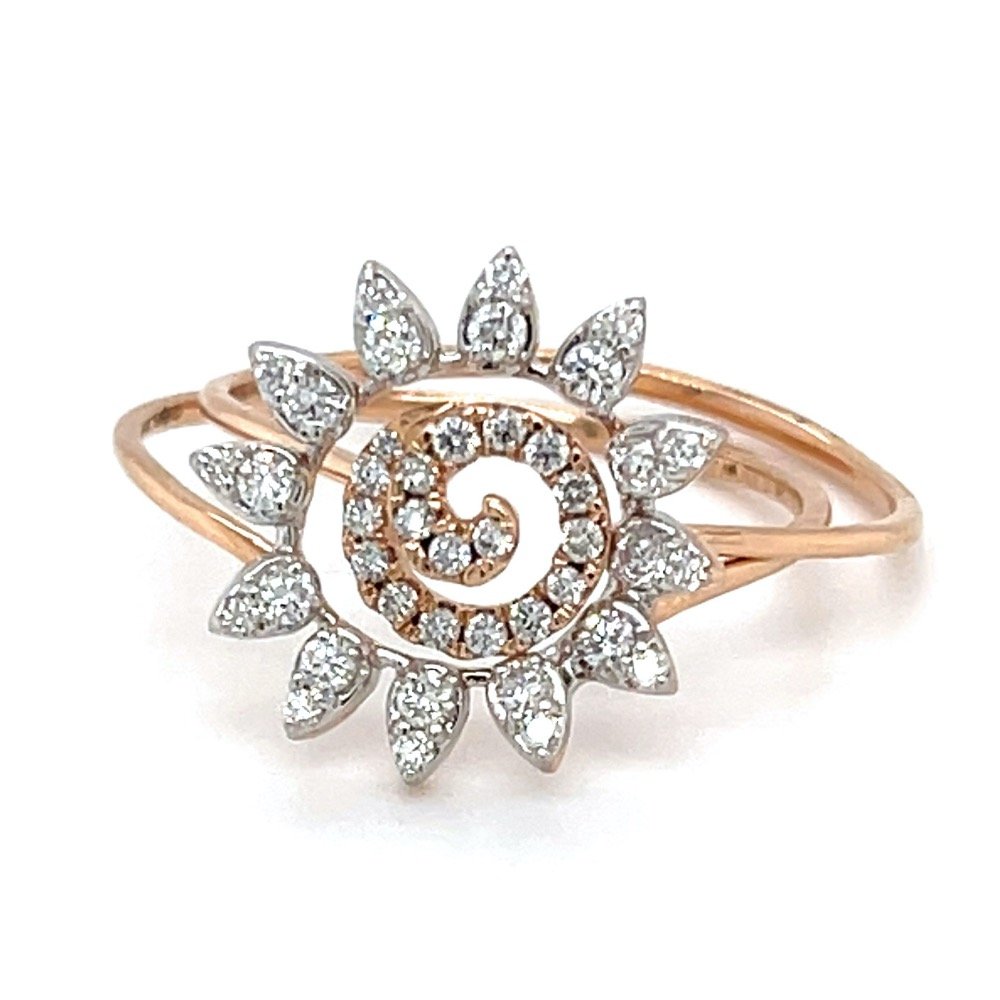 Stackable Diamond Ring with a Flowe...