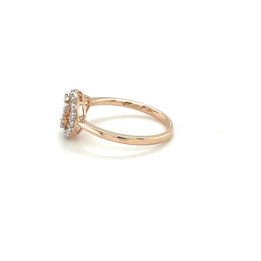 Gold Ring with Diamond Encrusted Circular Knot Design