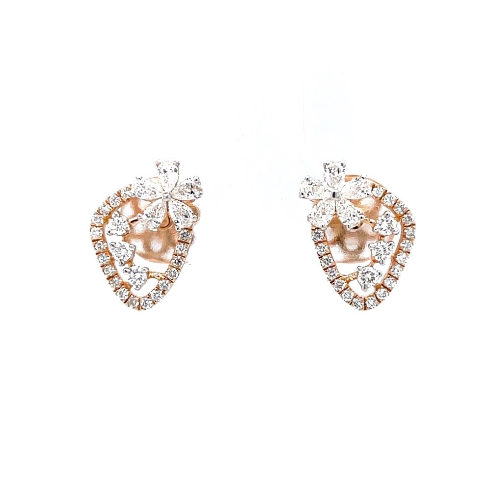 Schick diamond stud with pear flowe...