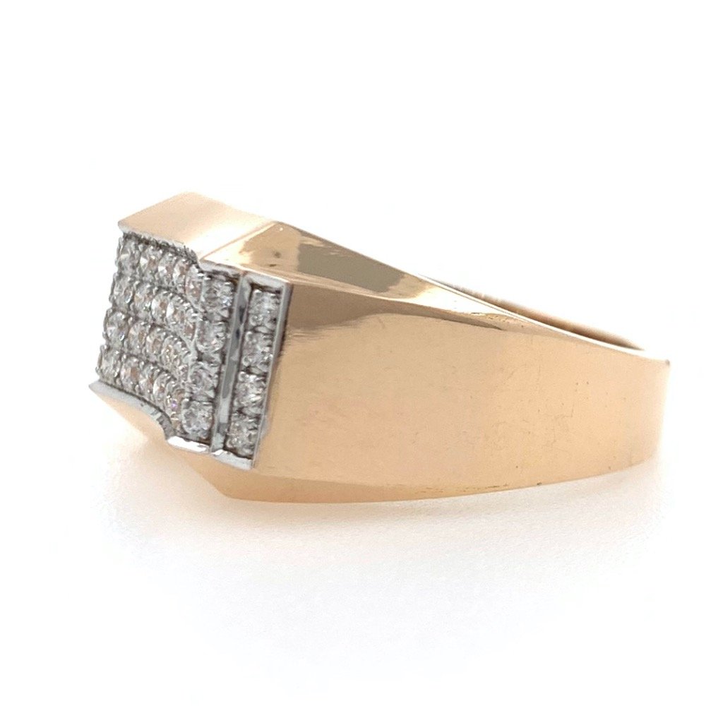 18kt / 750 rose gold fancy diamond gents ring 9gr40