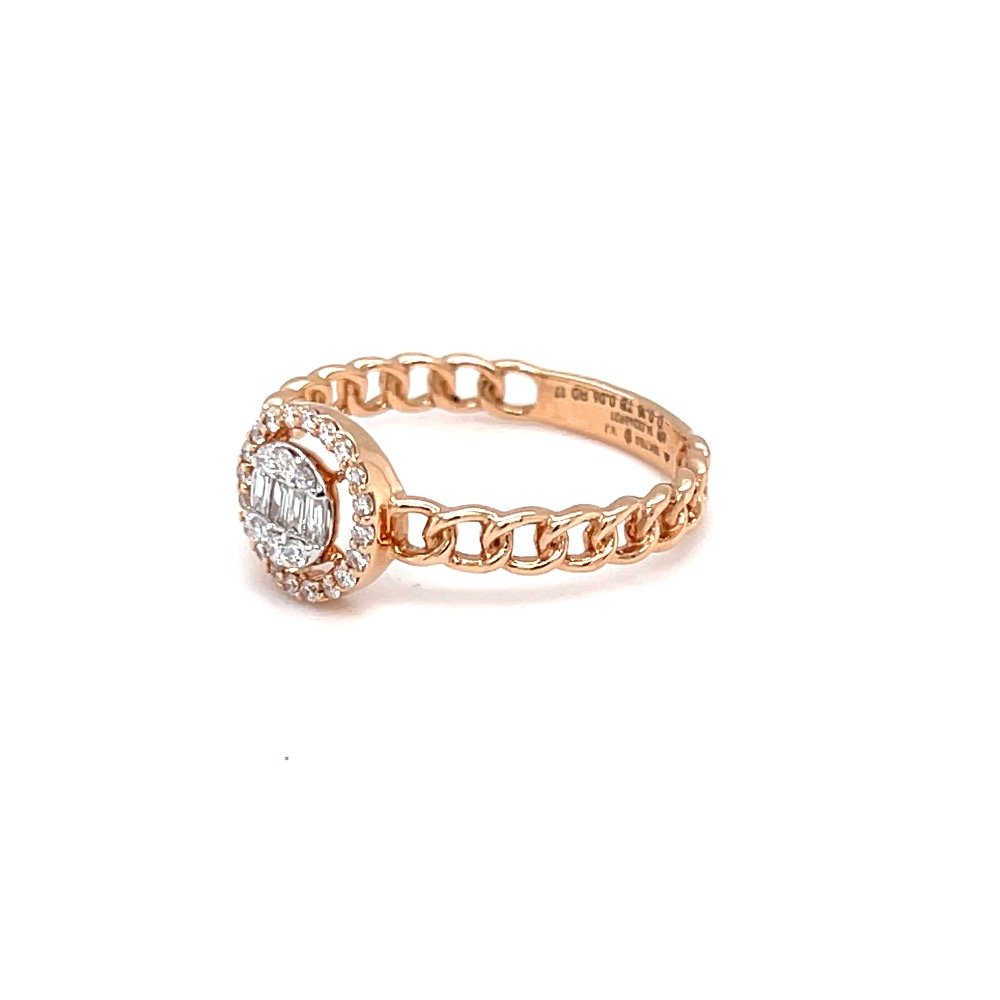 Cuban band diamond ring with baguette pressure set