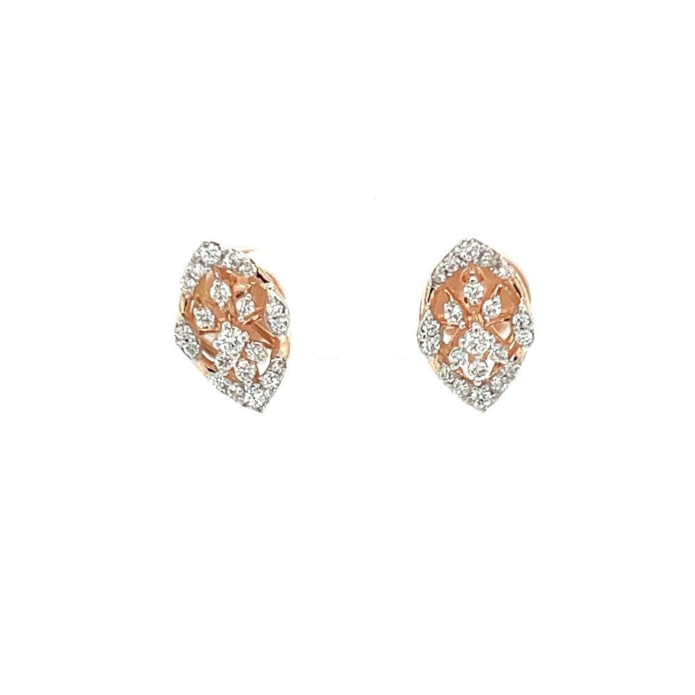 Diamond encrusted leaf earrings in...