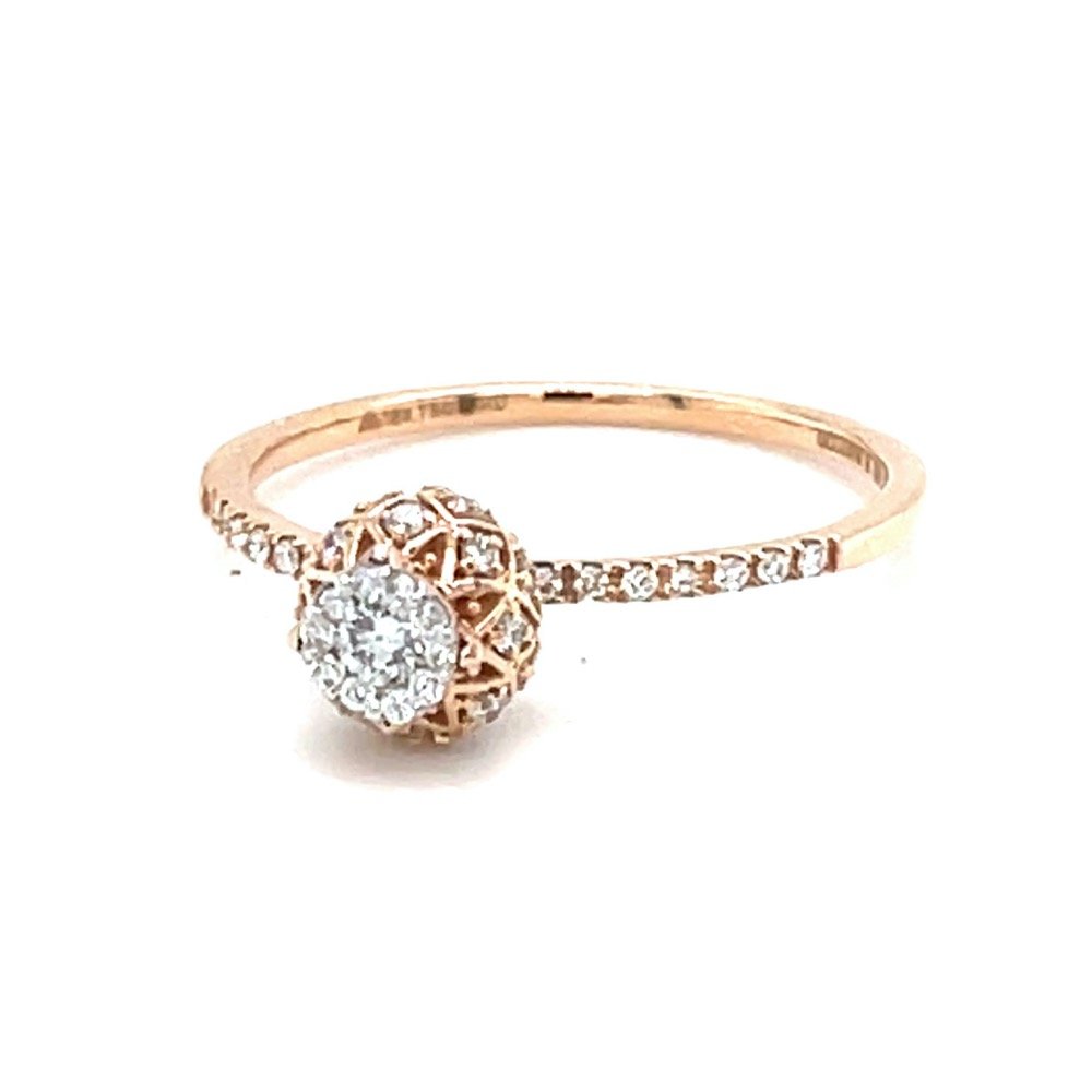 Criss Cross Vase Design ring in 18k Rose Gold - 0LR157