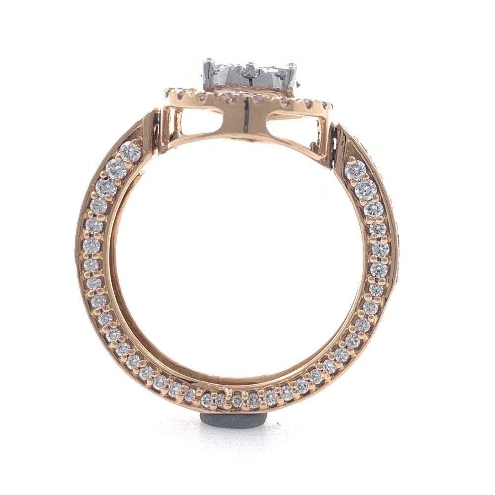 18kt / 750 rose gold diamond pendant cum diamond ring for ladies 9lr140