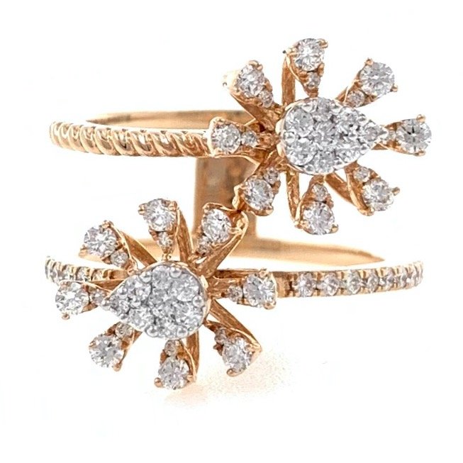 18kt / 750 rose gold two flower dia...