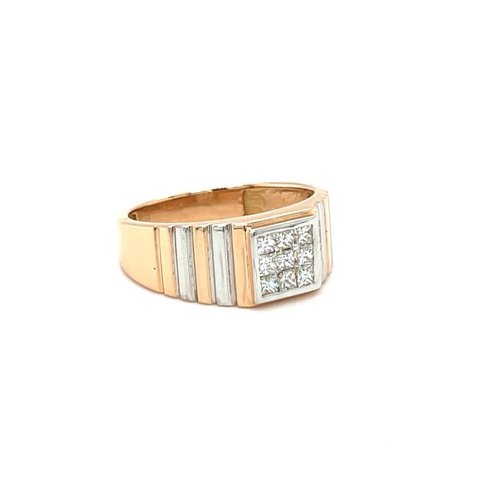 Diamond Ring for Men in 18k Rose Gold