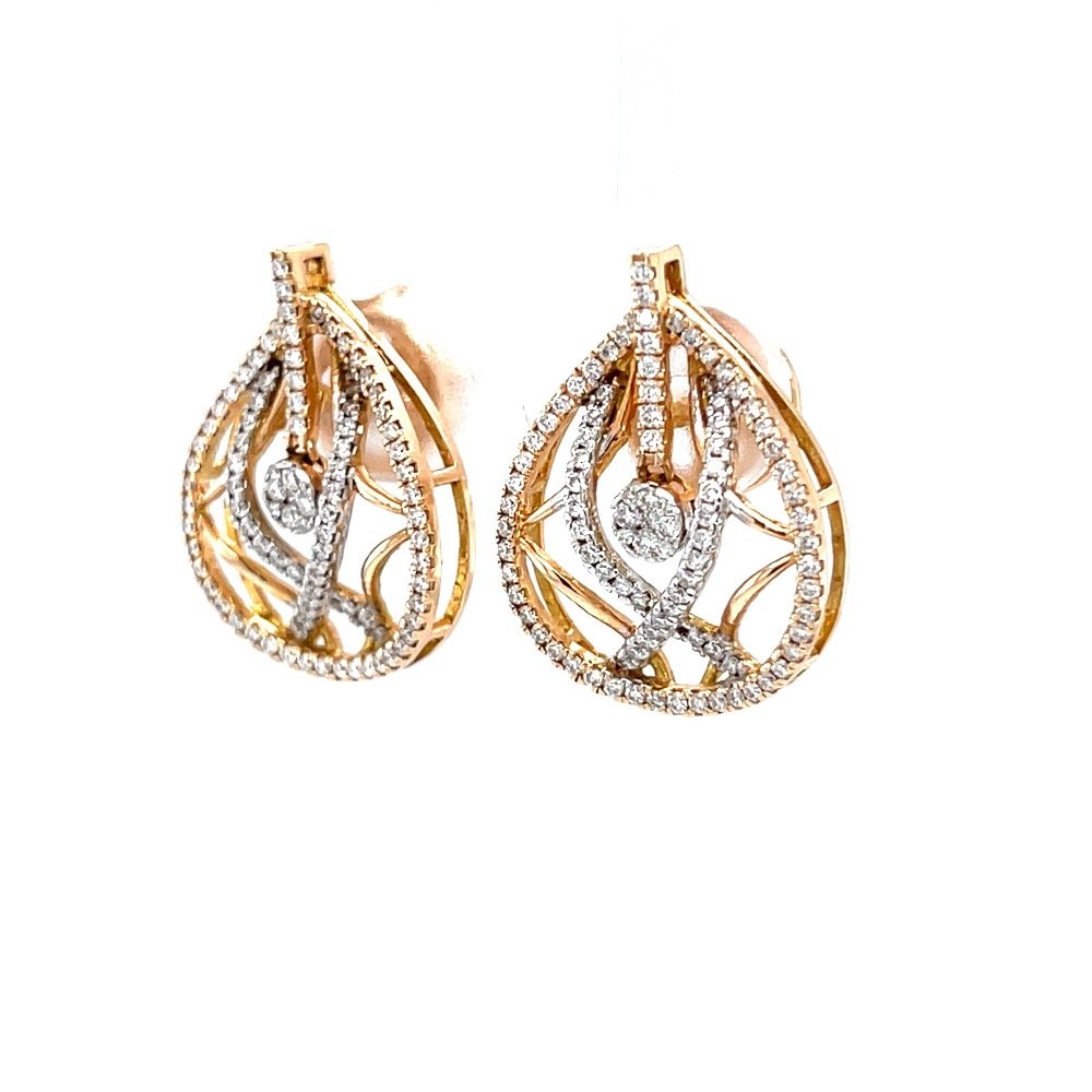 Invidebit diamond earrings in 18k hallmark rose gold 8top101