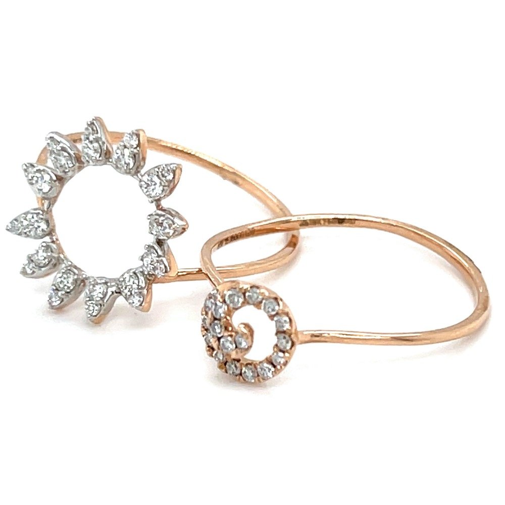 Stackable Ring with a Flower Motif in 18k Rose Gold 0LR162