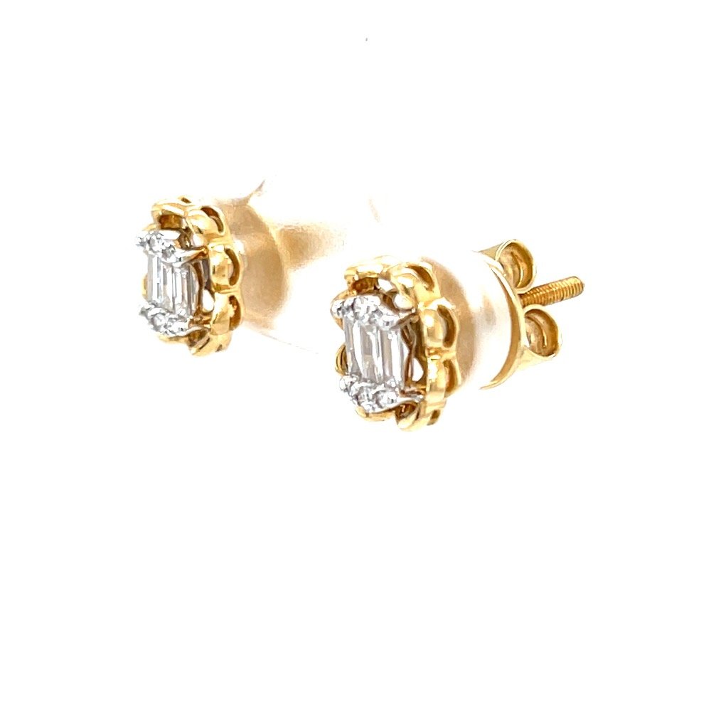 Adorable oval pressure set diamond studds 8top189