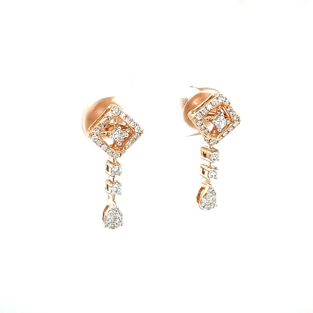 Single String Diamond Hanging Ear Tops in 0.46 carat