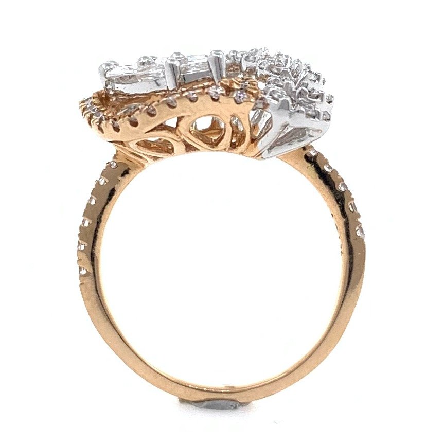 18kt / 750 rose gold fancy cocktail diamond ladies ring 8lr147