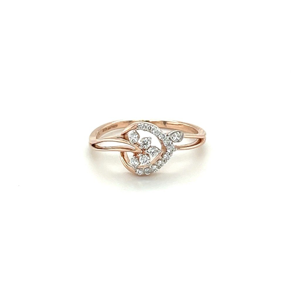 14k Rose Gold Twisted Band Diamond...