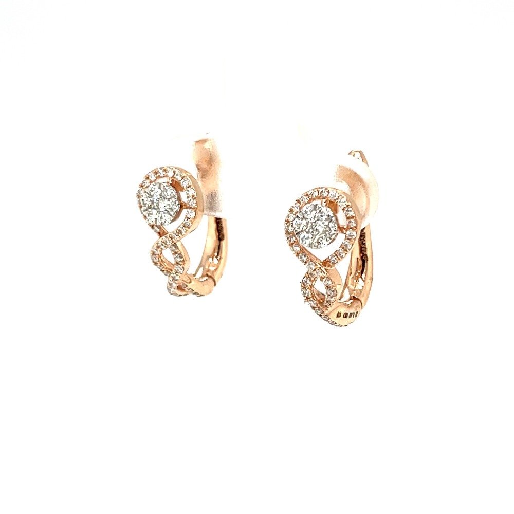 Mona Diamond Hoops Earring in Rose Gold