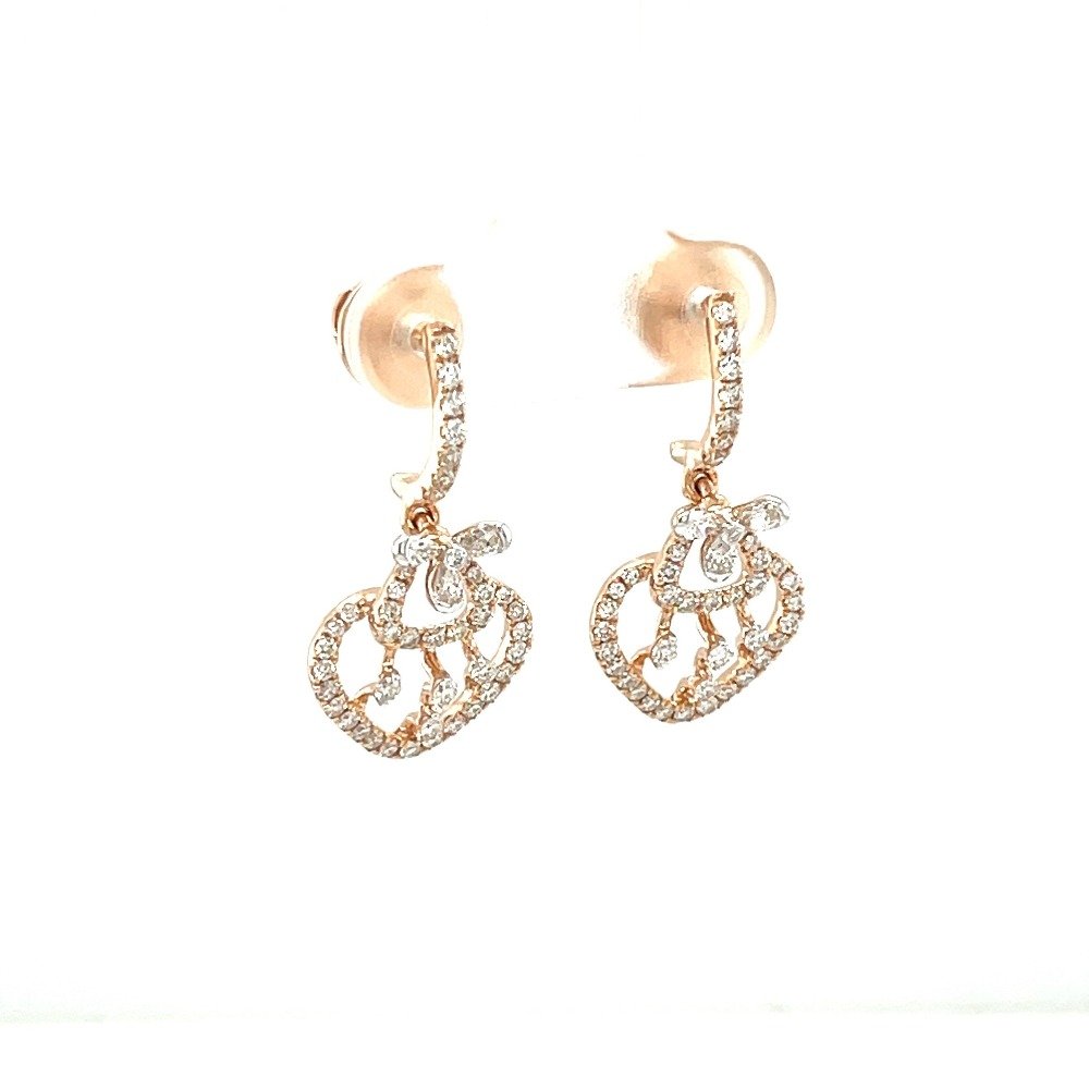 Drop Hanging Diamond Earring Top in 0.98 carats