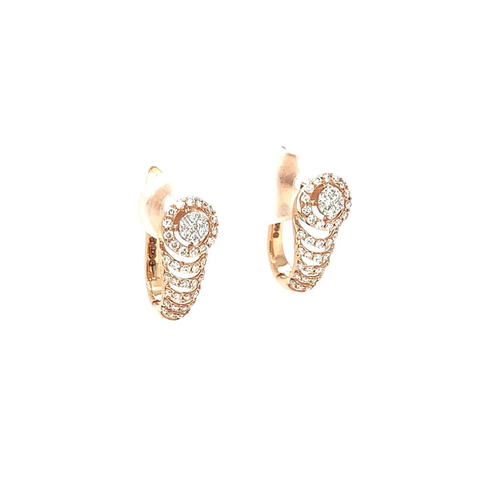 Cone Shaped Diamond Bali Hoop Earring