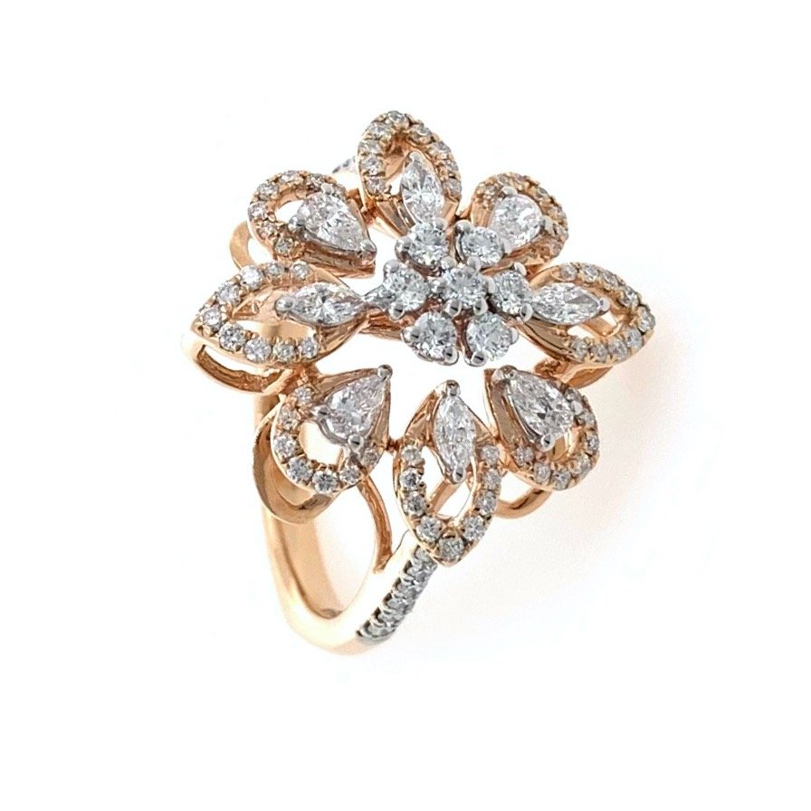 Delicately Designed Flower Ring wit...