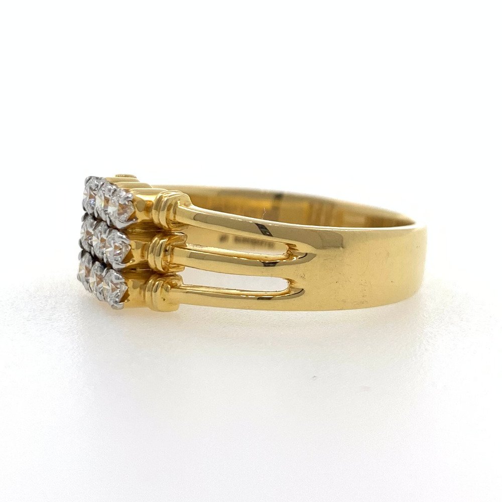 18kt yellow gold elegant 9 diamond gents ring 8gr14