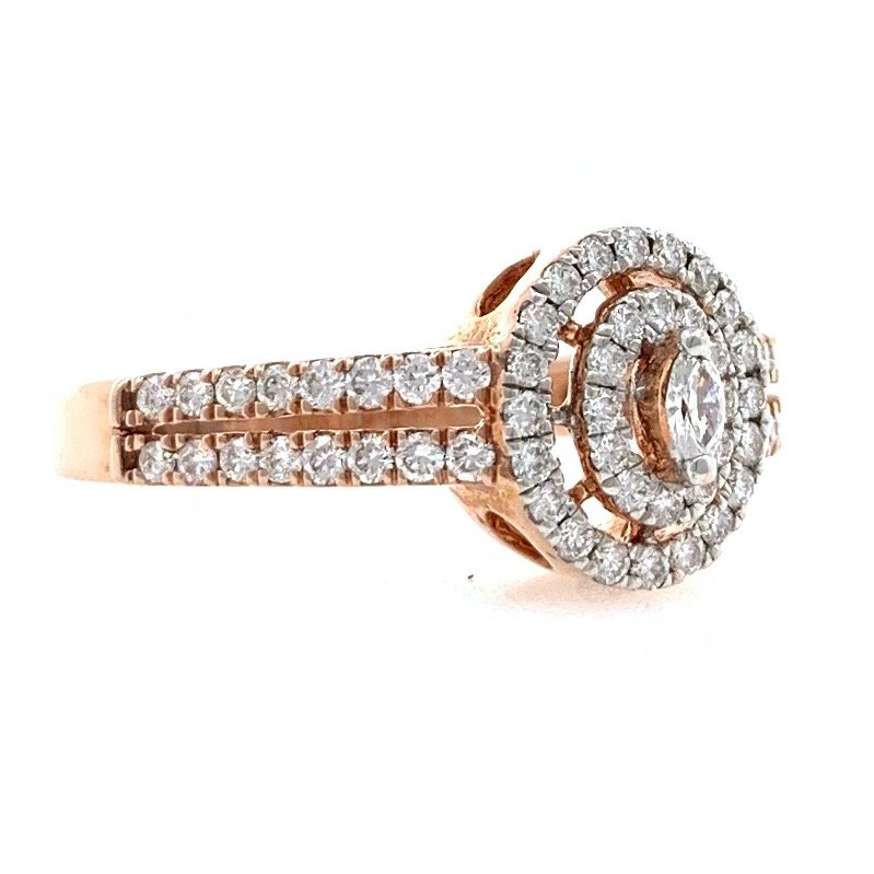 18kt / 750 rose gold contemporary diamond ladies ring 9lr10