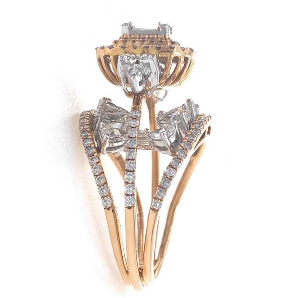 18kt / 750 rose gold cocktail party diamond ladies ring 9lr132