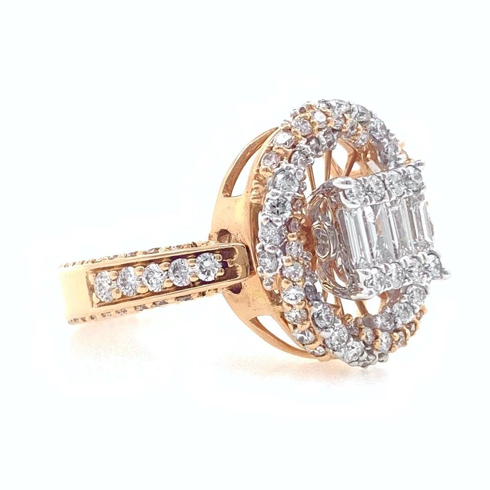 18kt / 750 rose gold designer pendant cum ring for ladies 9lr138