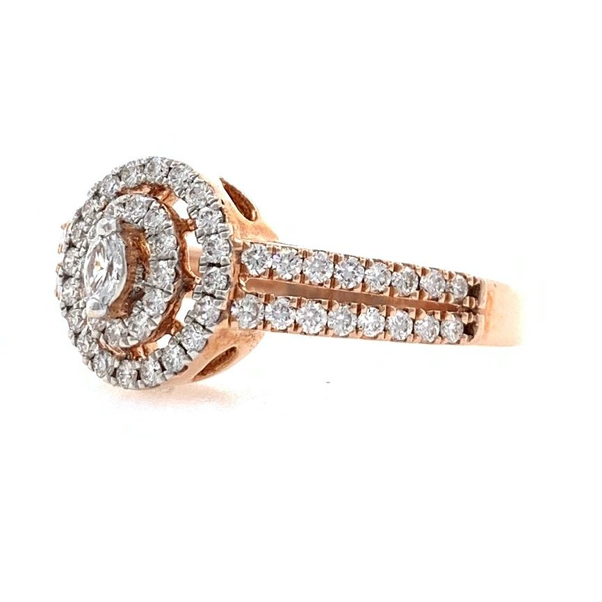 18kt / 750 rose gold contemporary diamond ladies ring 9lr10