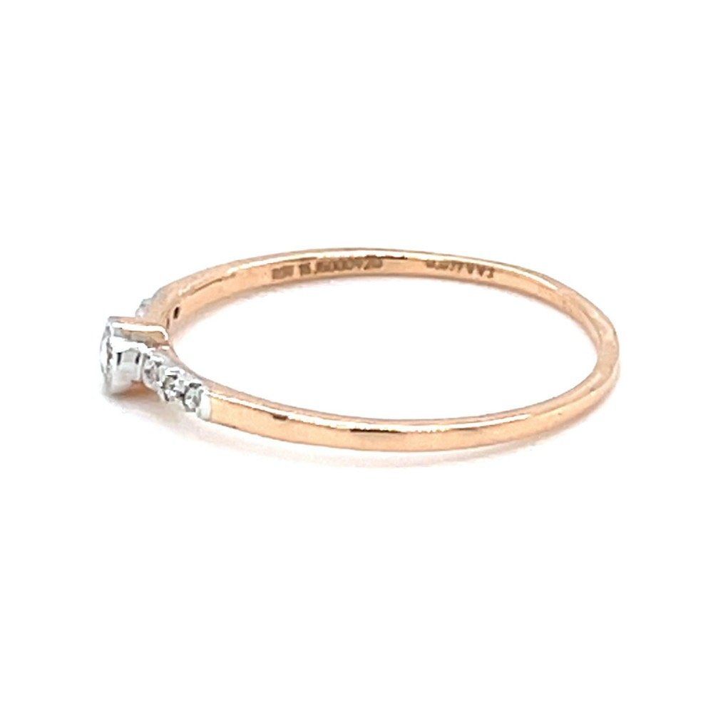 Classic Single Line Diamond Band Ring in 18K Rose Gold 0LR172