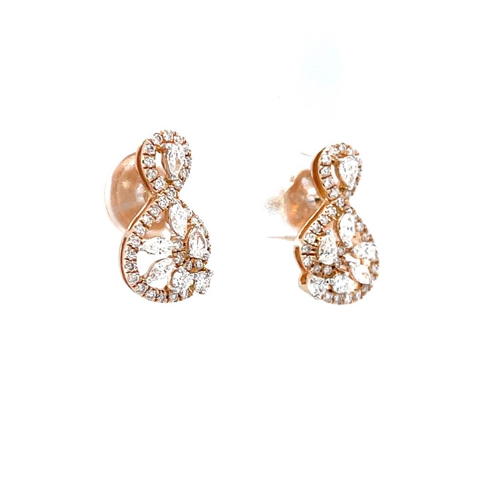 Kostbar diamond stud in 18k hallmark rose gold