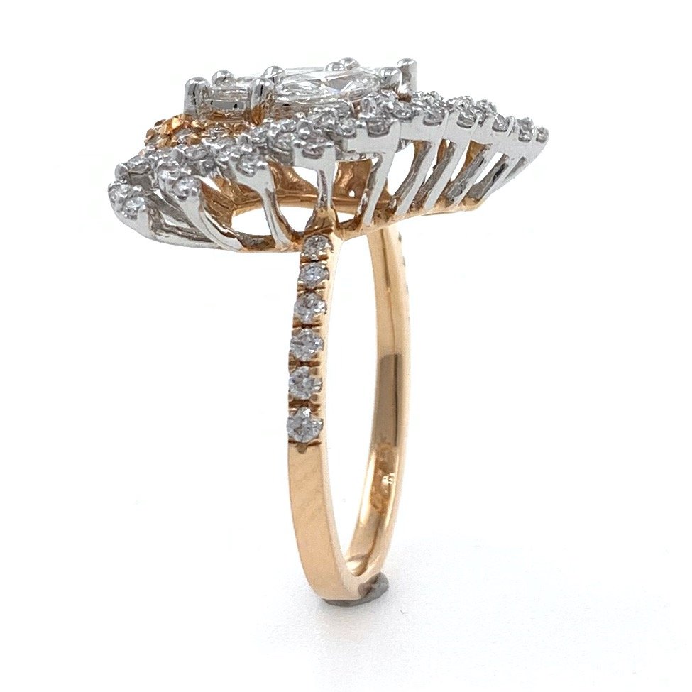 18kt / 750 rose gold fancy cocktail diamond ladies ring 8lr147