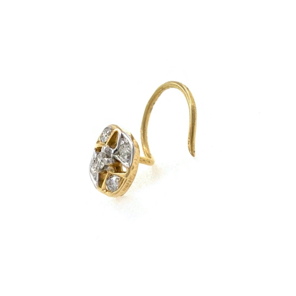 18kt / 750 Yellow Gold Fancy Nose Pin in Diamonds 5NP198