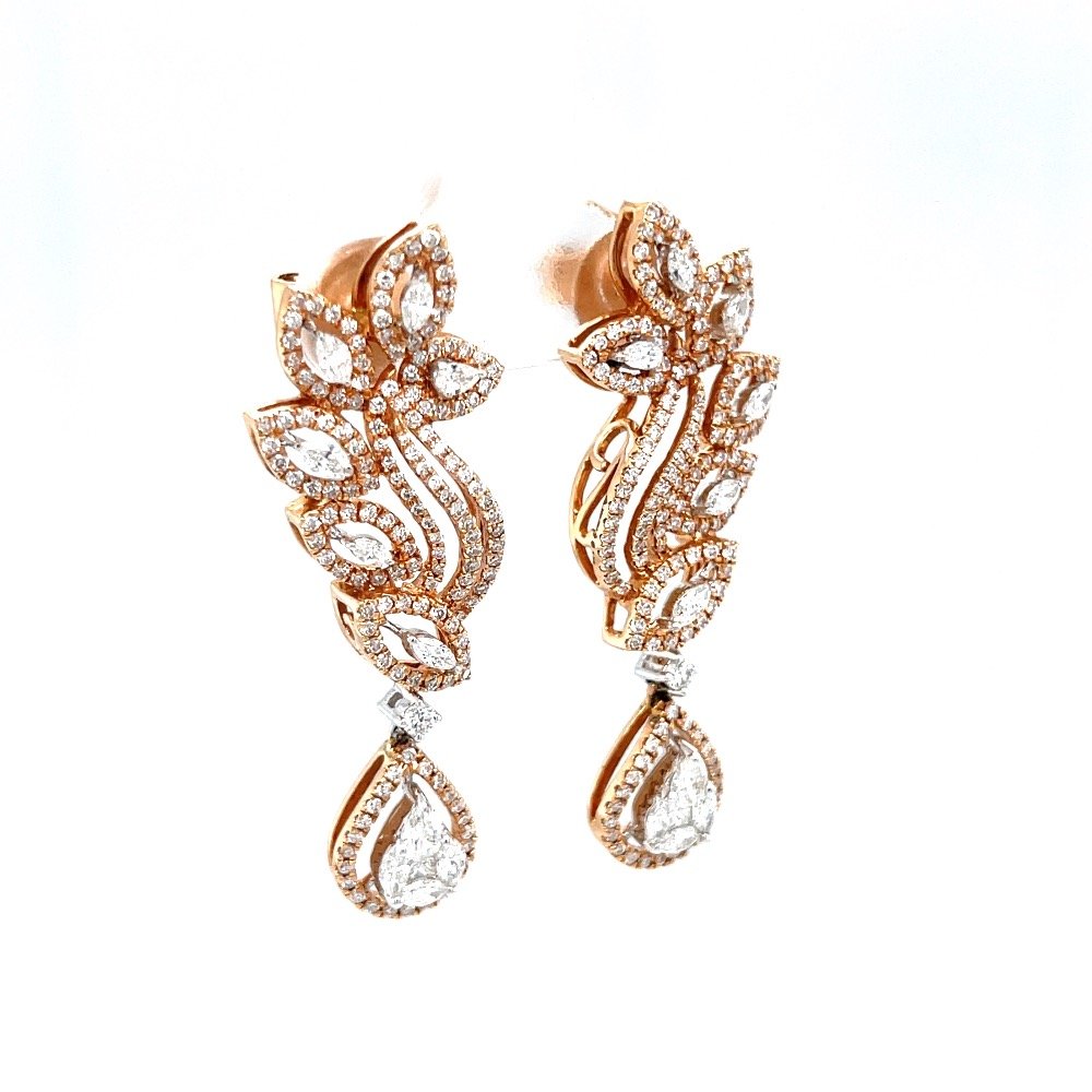 Schön Diamond Earrings with Pressure Set Drops for Party 7TOP10
