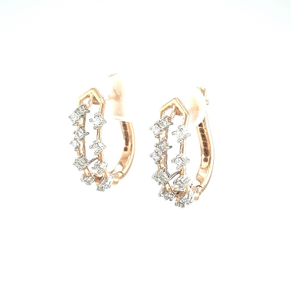 Royale Collection Diamond Studded Bali Earring in 18k Rose Gold