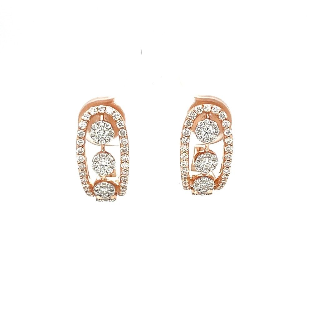 Diamond Bali Hoop Earring by Royale Diamonds