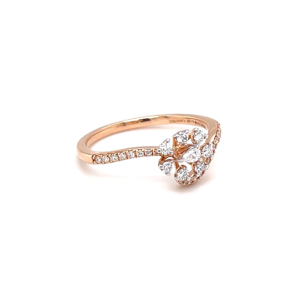 Daily wear fancy diamond ring in hallmark rose gold