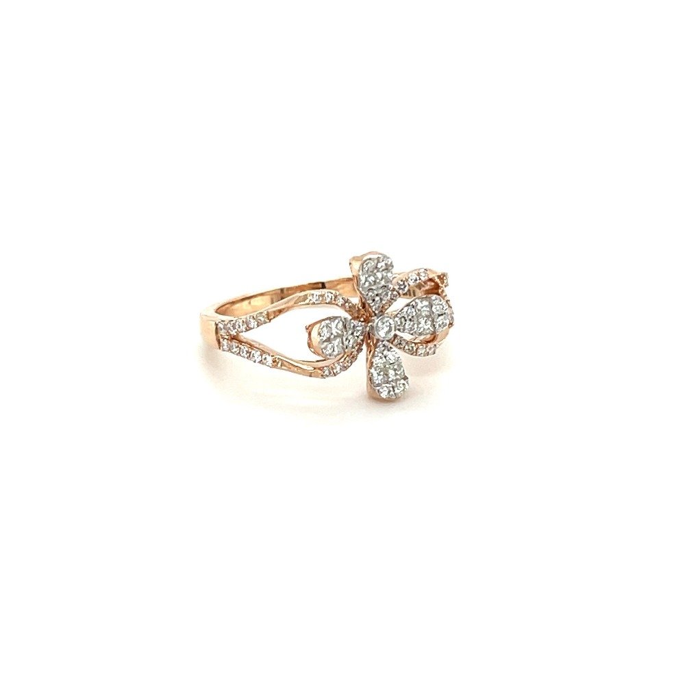 Four Petal Diamond Ring for Women in 0.41 cts