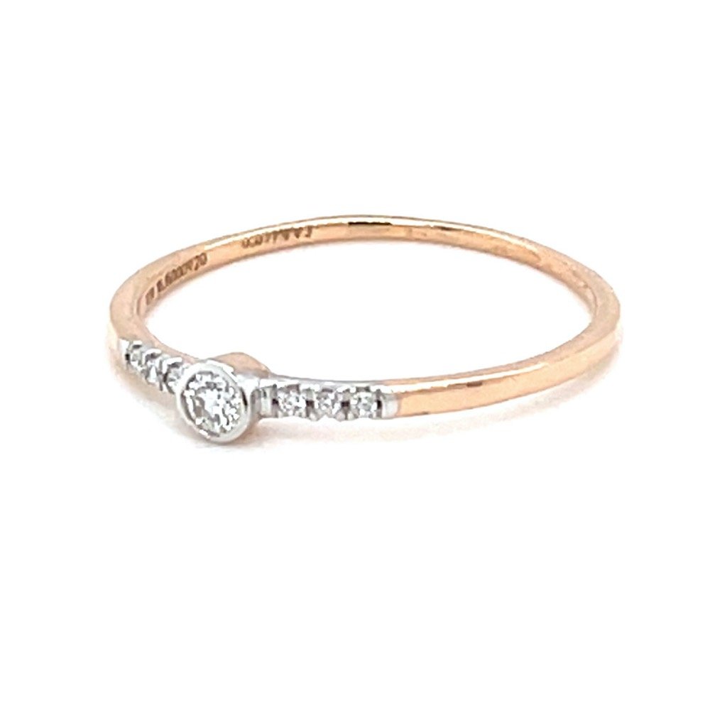 Classic Single Line Diamond Band Ring in 18K Rose Gold 0LR172