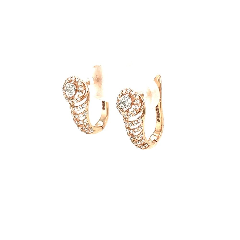 Cone Shaped Diamond Bali Hoop Earring