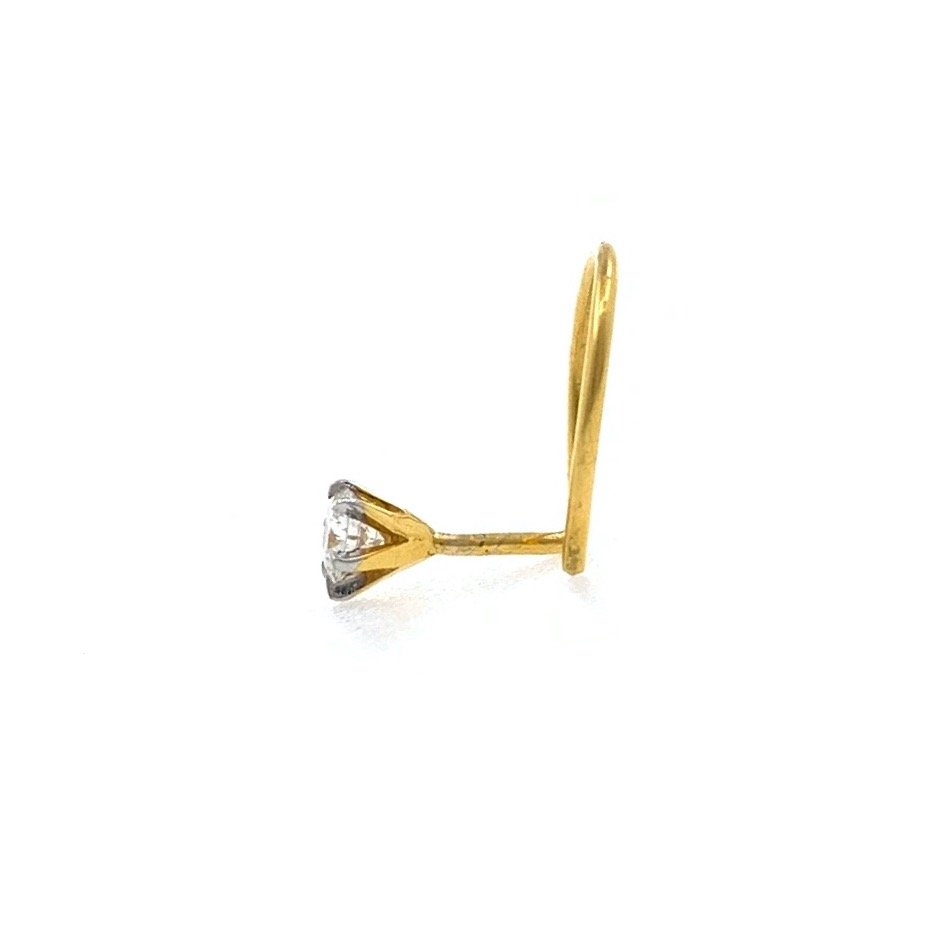 18kt / 750 yellow gold classic single 0.07 cts diamond nose pin 9np63