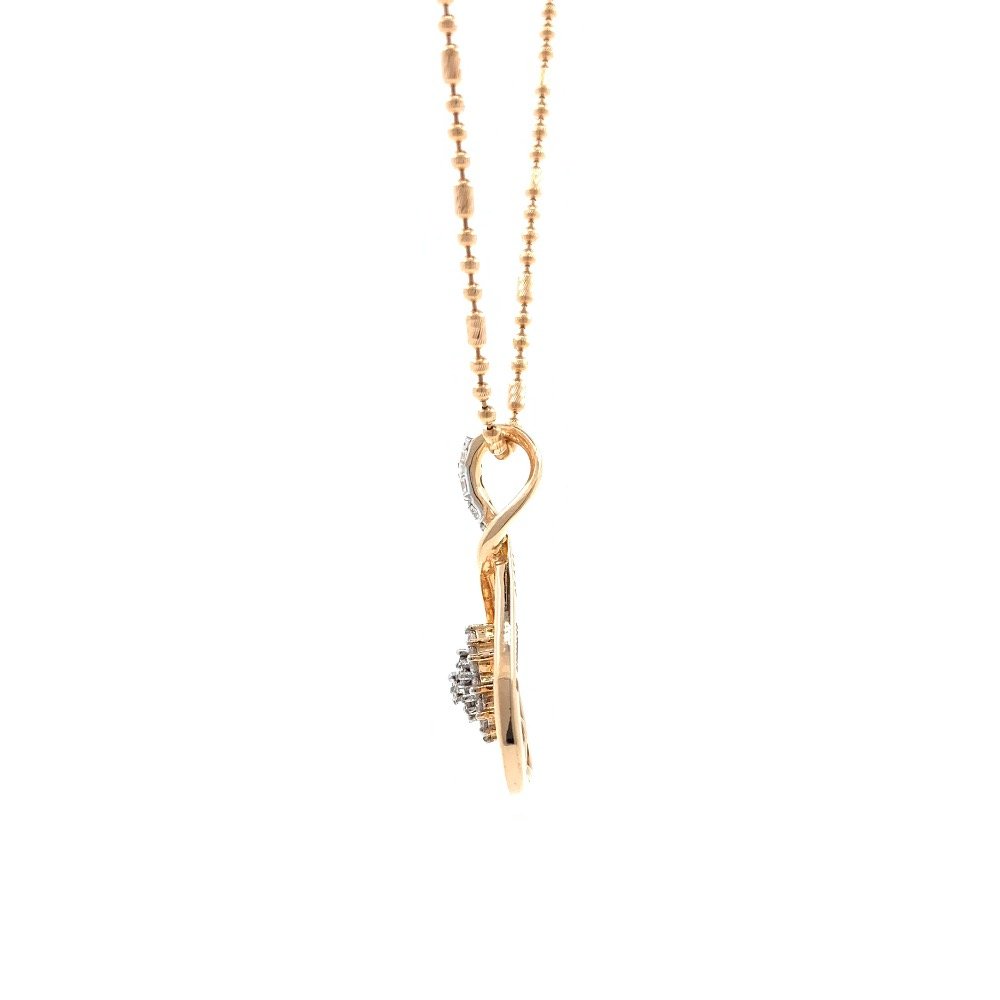 Delicada Flower Pendant हिरे in 18k Rose Gold 9SHP9