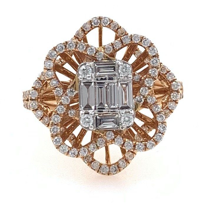 18kt / 750 rose gold anniversary gift diamond ladies ring 8lr153